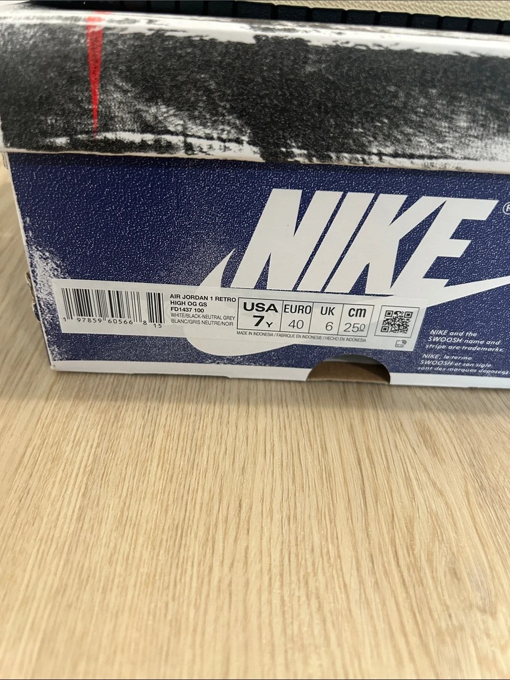 BTS Nike Rare Air Jordan 1 white/blue/red size 7Youth/8.5Women